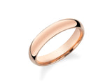 Rose gold wedding band jewelry on white background