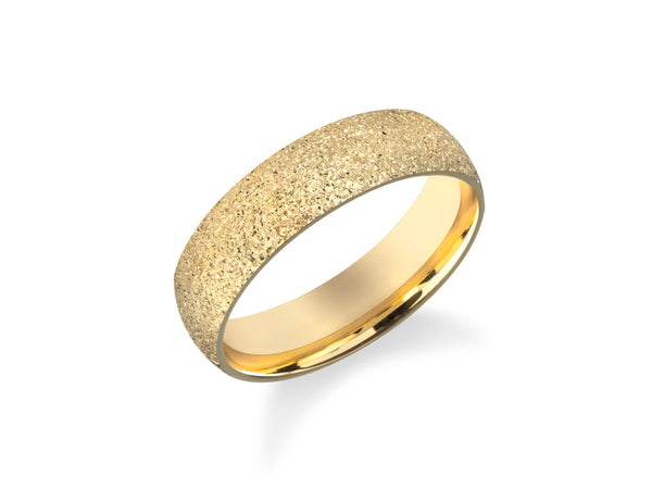 Textured gold wedding band from jewelry company