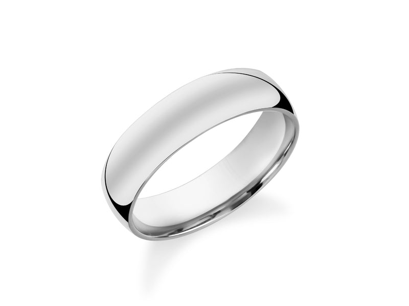 Polished silver wedding band jewelry from a fine jewelry company