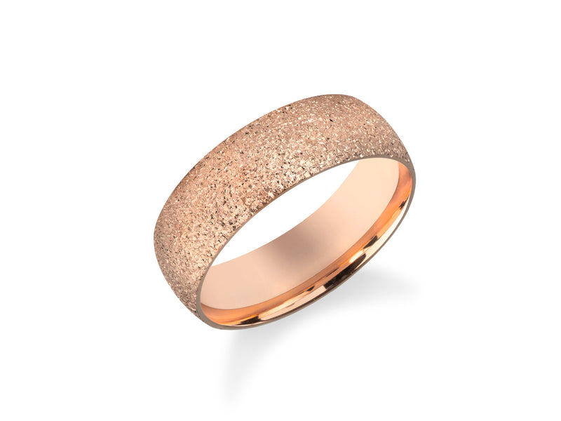 Rose gold textured ring from jewelry company