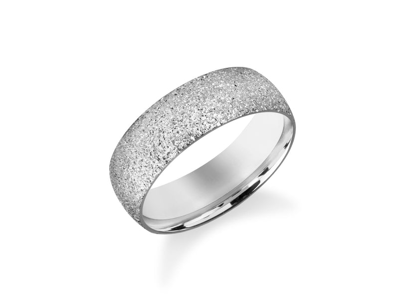 Textured silver band ring from jewelry collection