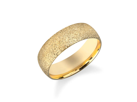 6mm Classic Dome Wedding Band with Stardust Finish