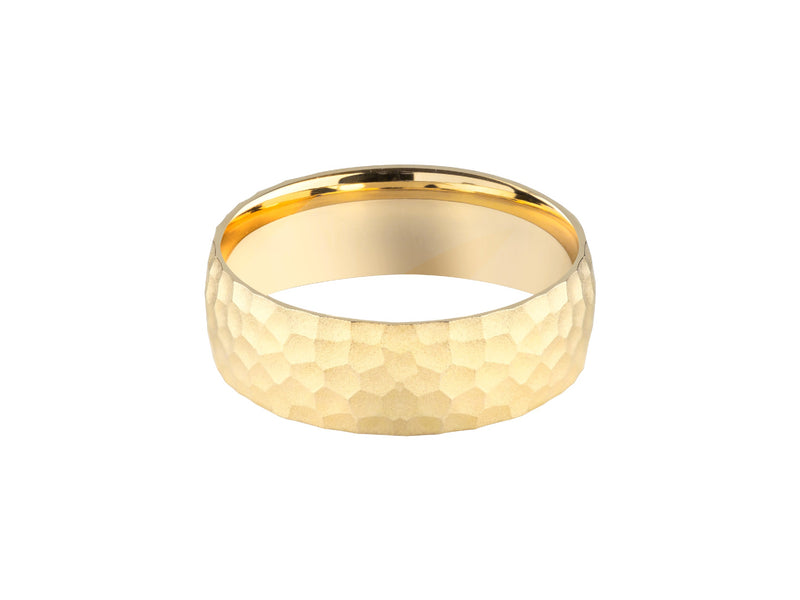 Hammered gold ring, fine jewelry, elegant wedding band