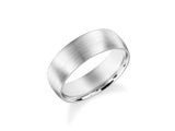 Brushed silver wedding band for jewelry collections