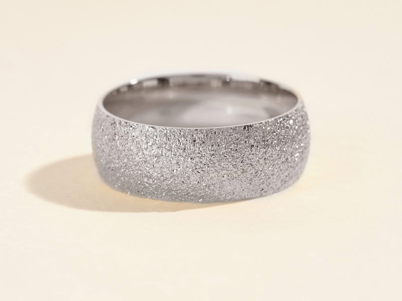 Textured silver band ring, fine jewelry for women
