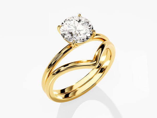 Gold diamond engagement ring with unique intertwined band design