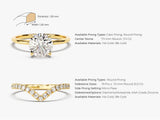 Gold diamond engagement ring and wedding band set