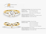 Gold engagement rings with diamond and moissanite side stones