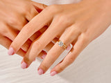 Diamond engagement ring on a woman's hand