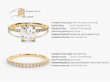Gold diamond engagement ring with pave band and detailed specifications