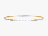 Diamond tennis bracelet in yellow gold, fine jewelry