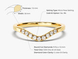 Gold diamond ring, micro pave setting, 14k/18k options