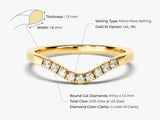 Gold diamond band ring, micro pave setting, 14k/18k options