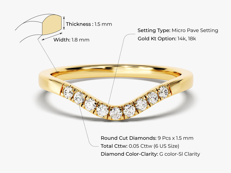 Gold diamond ring, micro pave setting, 14k/18k options