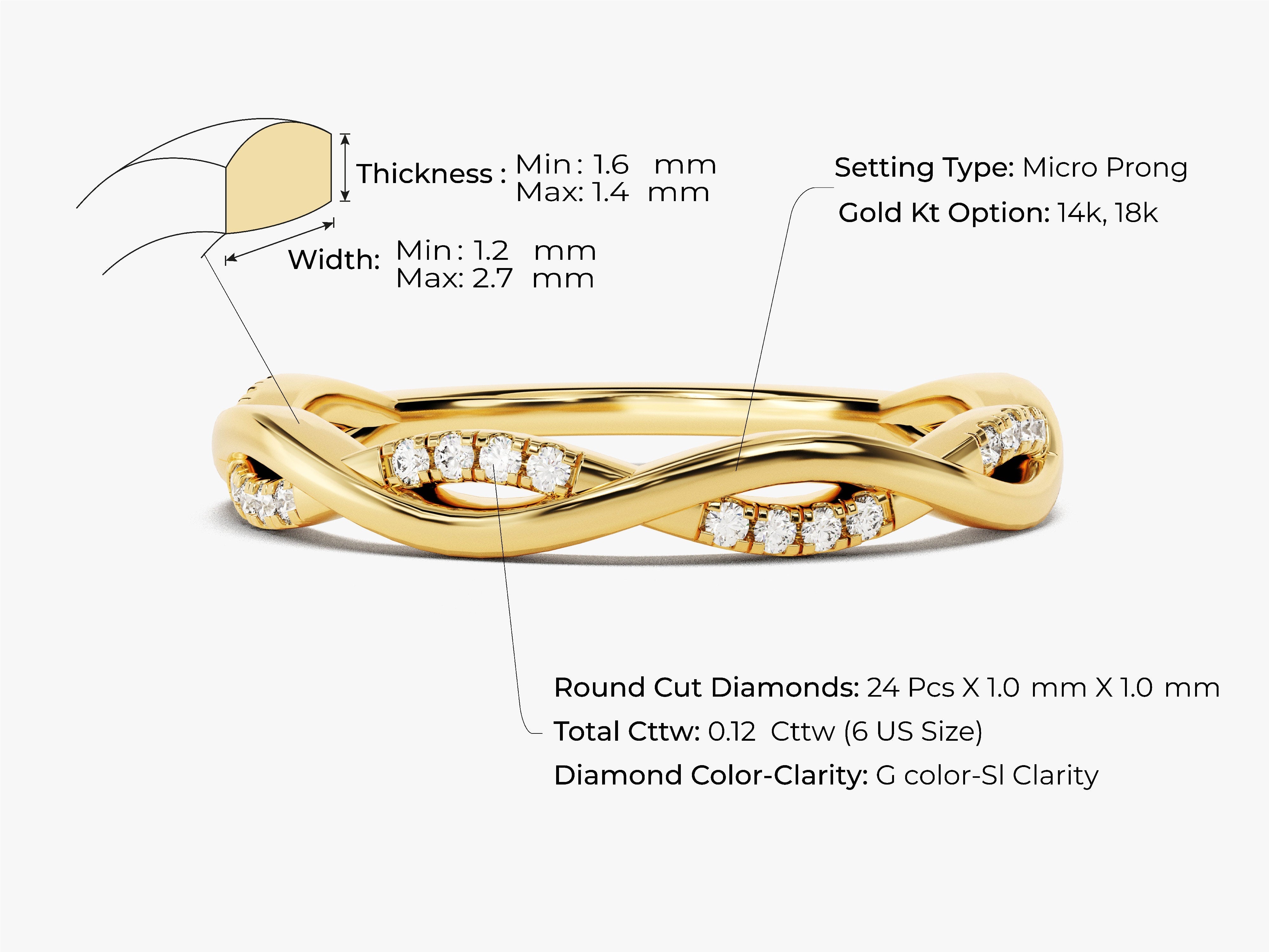 Gold diamond ring with detailed specifications