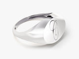 Silver signet ring with elegant 'C' initial engraving