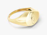 Gold signet ring with elegant 'C' initial engraving