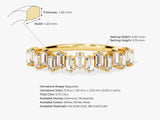 Baguette diamond eternity ring in yellow gold
