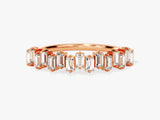Rose gold baguette diamond band ring for women