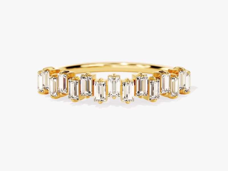 Gold ring with baguette diamonds, fine jewelry, elegant design