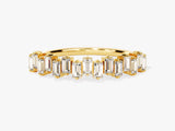 Gold ring with baguette diamonds, elegant jewelry for women