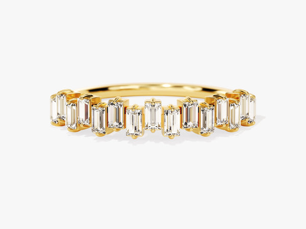 Gold ring with baguette diamonds, elegant jewelry for women