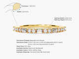 Gold eternity band with baguette and round diamonds