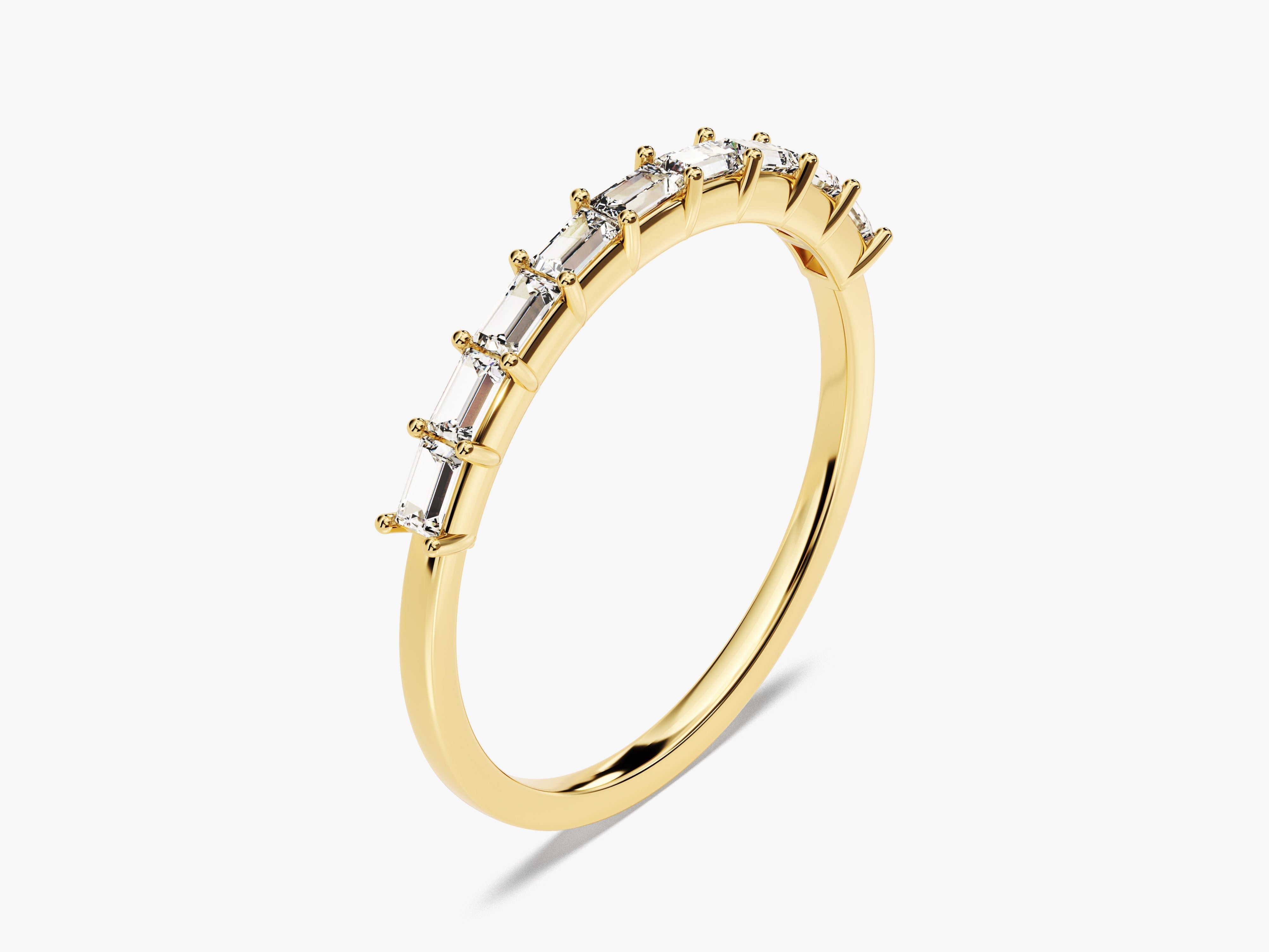 Gold ring with baguette diamonds, fine jewelry, elegant design