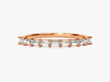 Rose gold baguette diamond eternity ring for jewelry