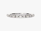 Diamond eternity band with alternating round and baguette cuts