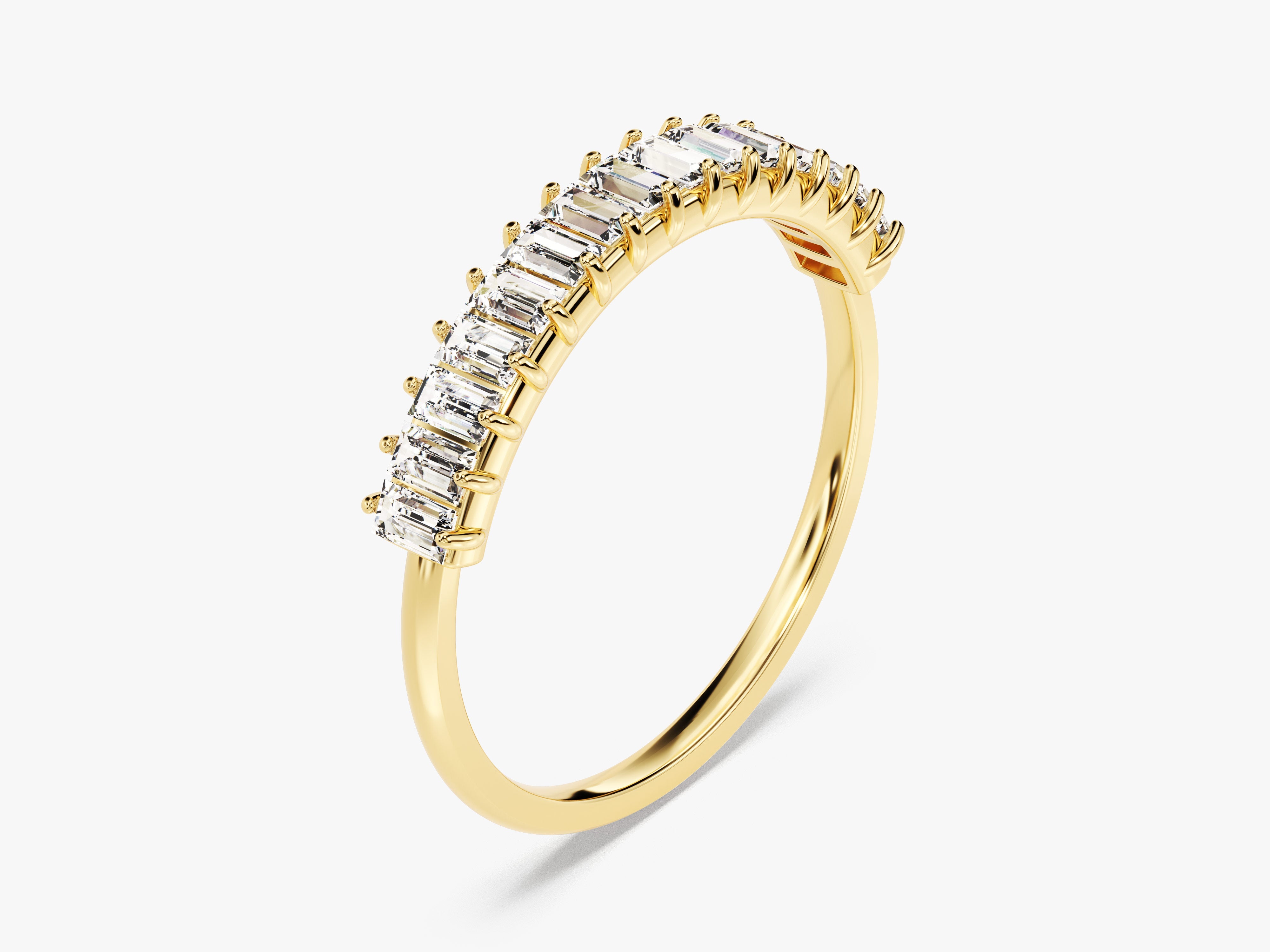 Gold ring with baguette diamonds, fine jewelry, elegant design