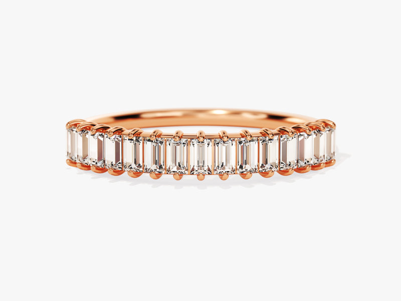 Rose gold baguette diamond eternity ring from jewelry company