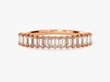 Rose gold baguette diamond eternity ring for jewelry lovers