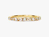 Gold diamond ring with marquise and round stones