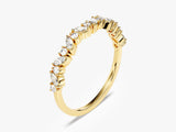 Gold diamond eternity ring with marquise and round cut stones