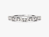 Diamond marquise and round cut wedding band ring