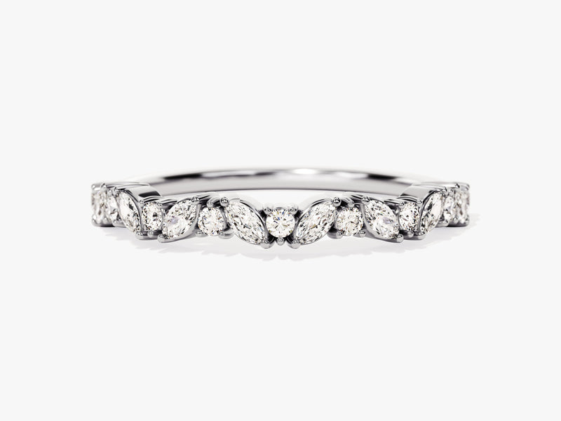 Diamond marquise and round cut eternity band ring