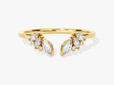 Gold ring with marquise and round diamonds, jewelry design
