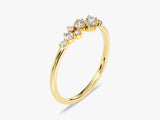Gold diamond cluster ring, fine jewelry for women
