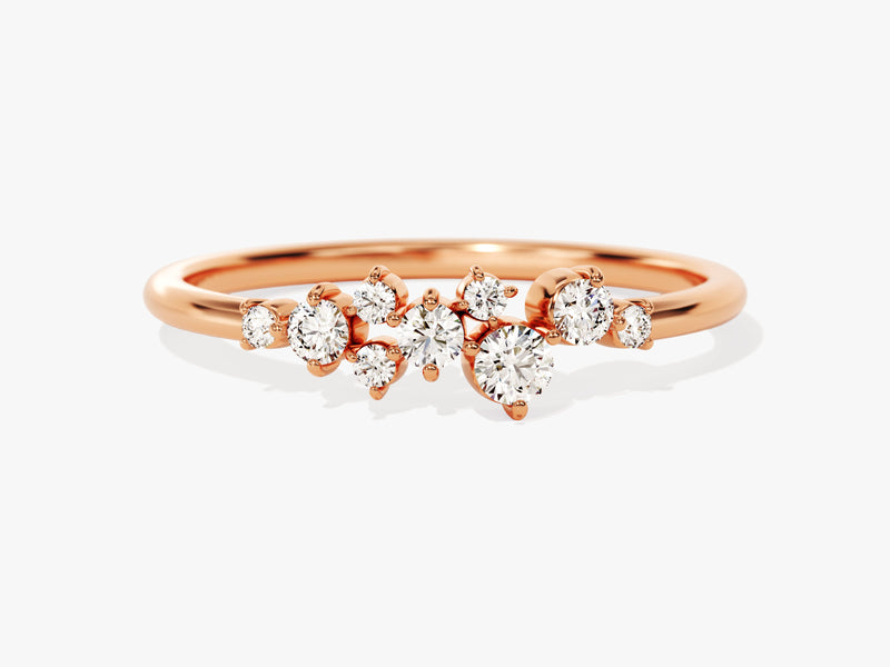Rose gold diamond cluster ring for jewelry lovers