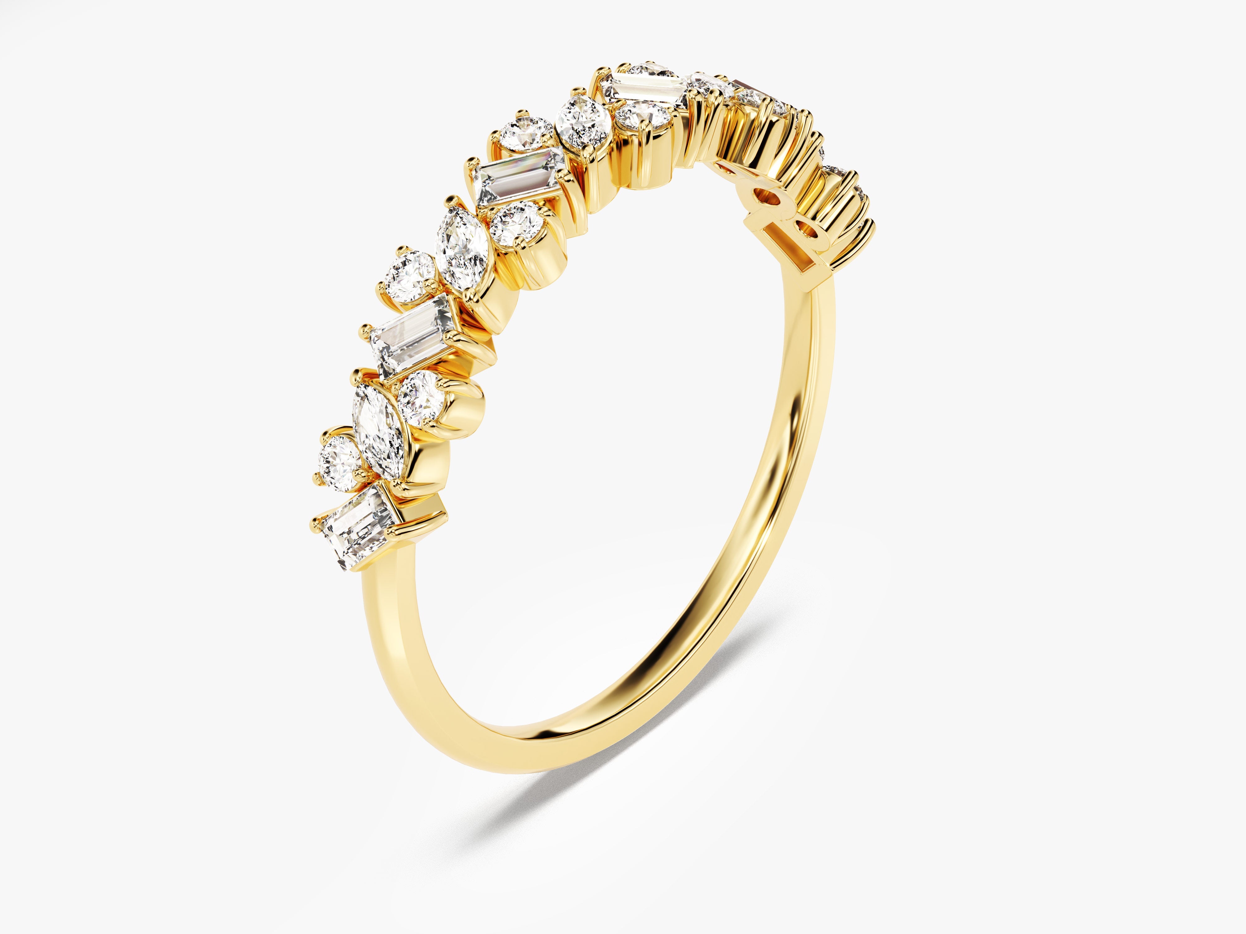 Gold ring with mixed cut diamonds, jewelry, luxury, elegant, fine jewelry