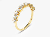 Gold ring with mixed cut diamonds, marquise and baguette, jewelry