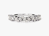 Diamond eternity band with mixed cut stones