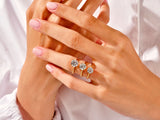 Diamond rings on elegant hands, jewelry for her
