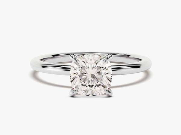 Cushion cut diamond engagement ring in white gold