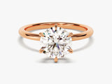 Rose gold diamond engagement ring with six-prong setting