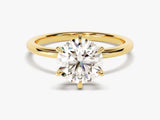 Gold ring with a sparkling diamond, fine jewelry for her