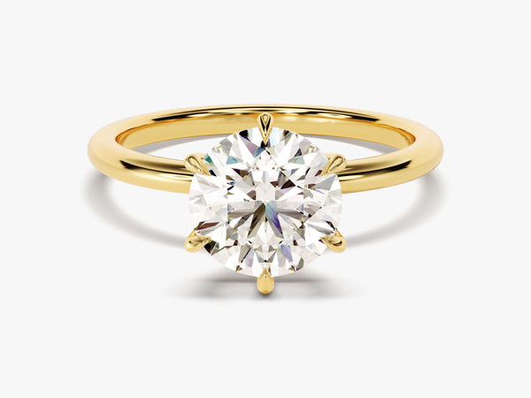 Gold ring with a sparkling diamond, fine jewelry for her