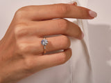 Diamond engagement ring on a woman's hand