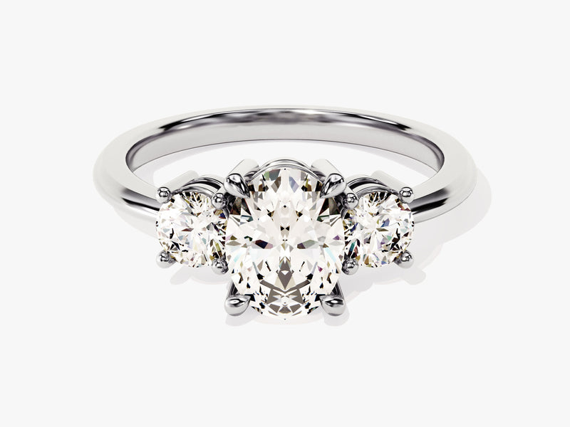 Three-stone oval diamond engagement ring, fine jewelry